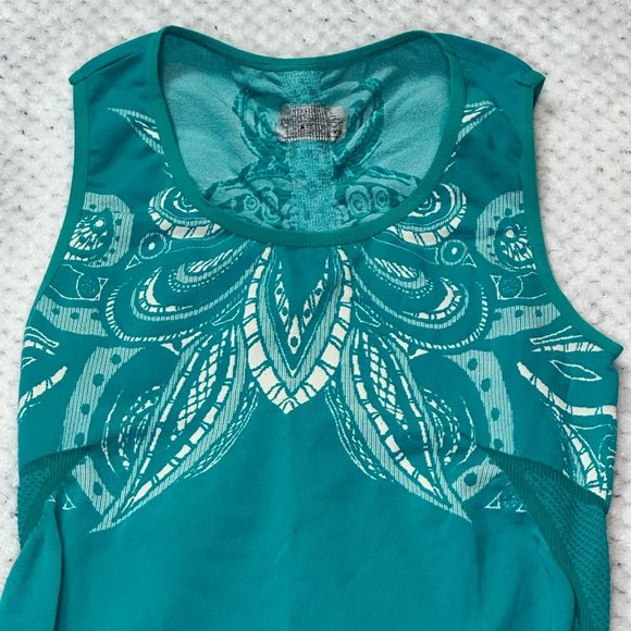 Athleta Workout Top Womens XS Teal Sleeveless Tank Sporty Active Exercise - Picture 10 of 13
